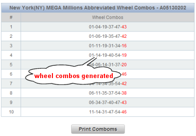 New York Cash4Life Lotto Wheels Sample Results
